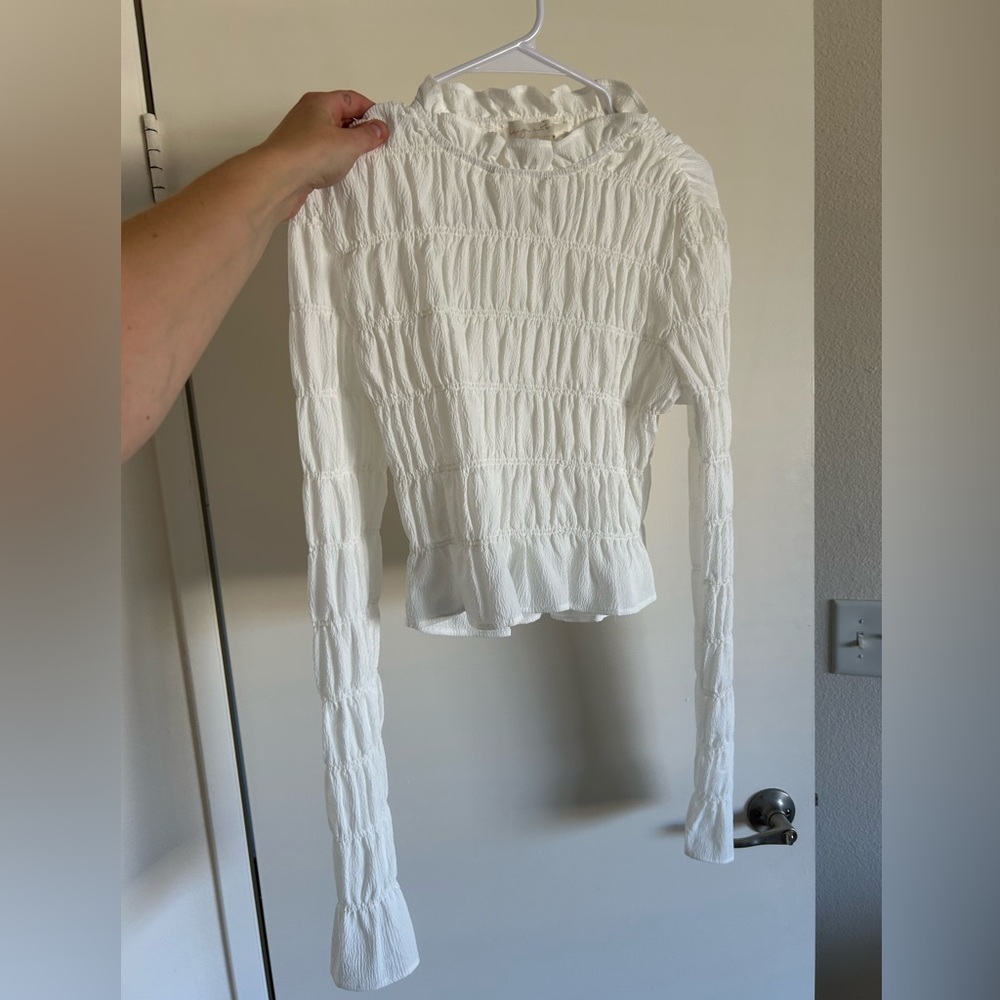 White Smocked Women's Top